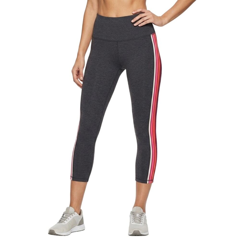 Old Navy Track Stripe Crop Leggings Retro Side Athletic Varsity Track Stripes L
